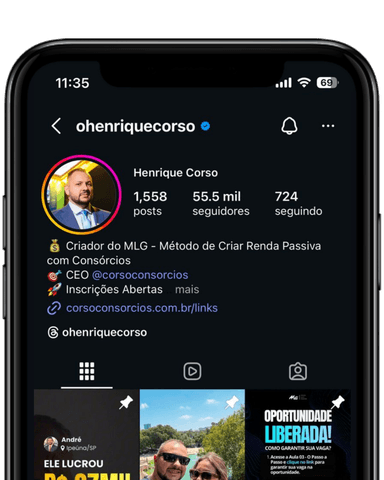Print do Instagram de Henrique Corso